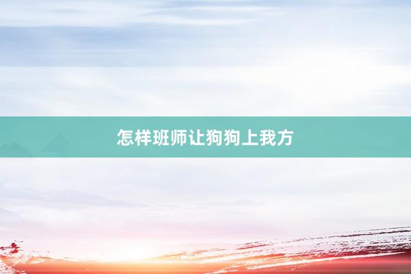 怎样班师让狗狗上我方